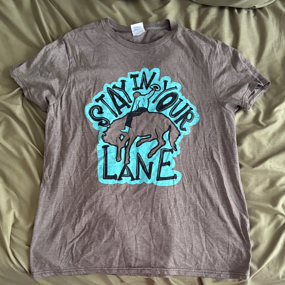 Delta Brown T-Shirt with Blue Logo